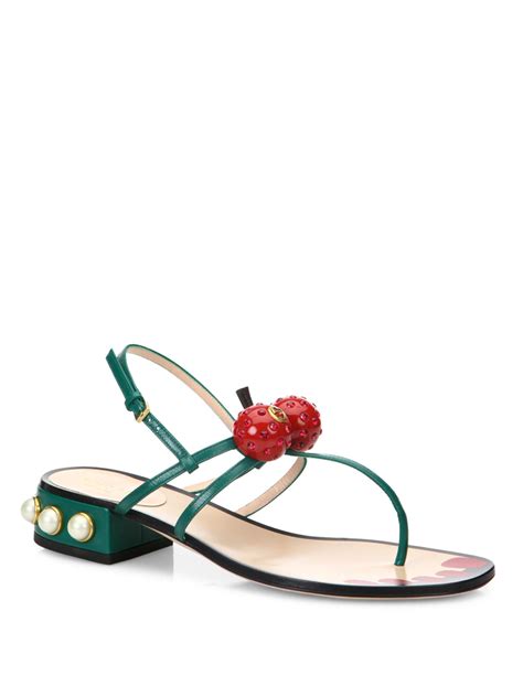 gucci cherry sandals|authentic gucci sandals women.